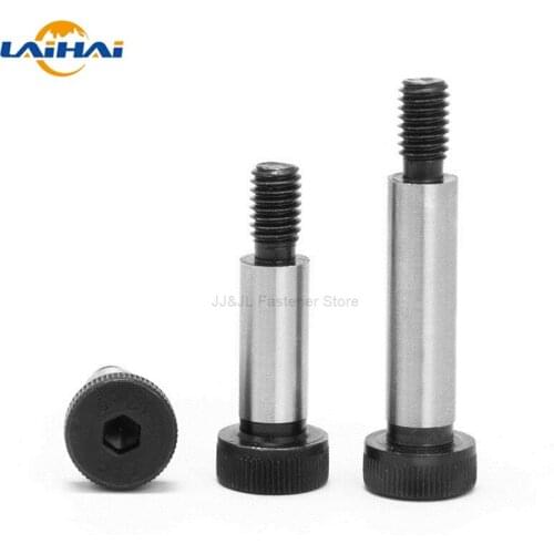 1pc M5 M6 M8 M10 Dia=6 8 10 12mm Grade 12.9 Steel Hex Hexagon Socket Cap Head Shoulder Roller Bearing Screw Bolt High Tensile