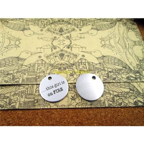 10pcs-stainless steel Charms ".... this girl is on fire" DIY Charms Pendants for necklace/bracelet/keychain DIY jewelry