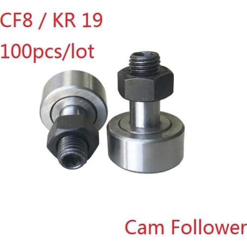 100pcs/lot CF8 KR19 Cam follower Stud type track rollers Needle Roller Bearings