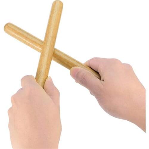 2 Pairs Classical Solid Hardwood Claves Percussion Instrument 8 Inch Rhythm Sticks Percussion High Quality