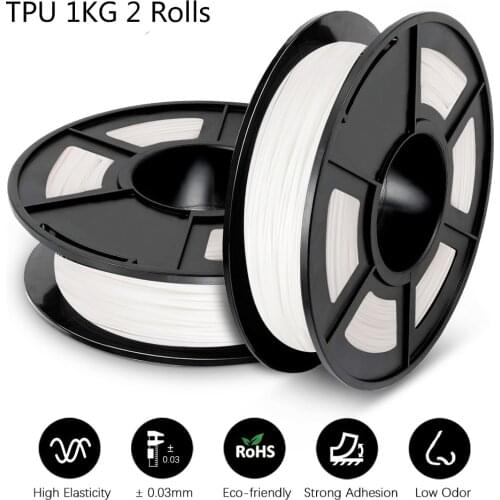 GOHIGH 2 Roll 1KG TPU Flexible Filament High Quality 3D Material Filament ECO-Friendly Printer Refills
