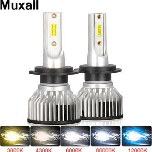 Muxall 2Pcs H4 H7 12000LM LED Car Headlight Bulb H1 H13 H8 H9 H11 9005 HB3 9006 HB4 Running Auto Fog Head Lamp 12V 6000K 8000K