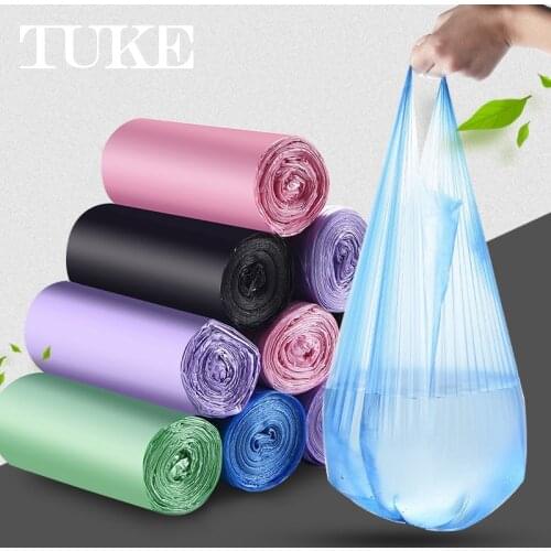 25Pcs/1 Rolls Vest Type Garbage Bag Household Cleaning Accessories Portable Point-Break Disposable Thick Garbage Bag