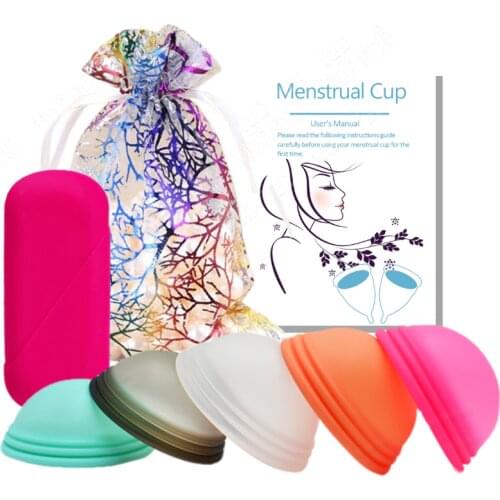 5pcs Menstrual Reusable Disc Flat-fit Design Menstrual Cup Tampon/Pad Alternative Extra-Thin Sterilizing Silicone Menstrual Disk