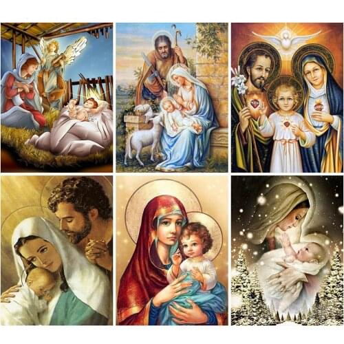 5D Diamond Painting Maria DIY Full Square Diamond Embroidery Religion Rhinestone Cross Stitch Mosaic Kit Home Decor