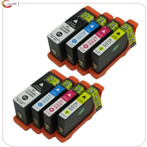 8pcs compatible ink cartridge Dell 31 32 33 34 ink cartridge for Dell V525w V725w printer inkjet