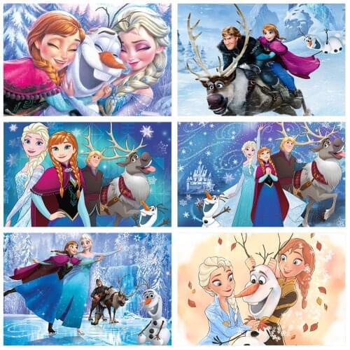 Disney 5D Diamond Painting Cartoon Cross Stitch Full Square Round Diamond Embroidery Frozen Princess Elsa&Anna Mosaic Home Decor