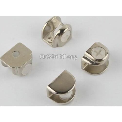 Free Shipping 500PCS Zinc Alloy Glass Clamps Clips Glass Fixed Holder Brackets Shelf Support Furniture Hardware for 6-8mm Glass