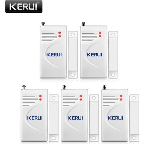 KERUI 5PCS Wireless Burglar Alarm Magnetic Sensor Smart Security Door Window Sensor Detector for GSM 433MHz Home Alarm System