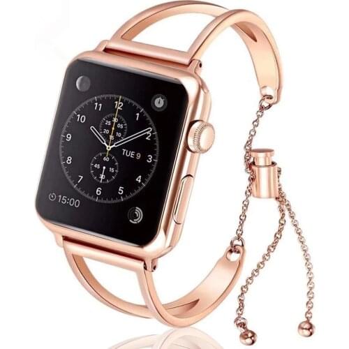 Women Link Bracelet Strap for Apple Watch Band 40mm 44mm 38mm 42mm Metal Stainless Steel Wrist Band for iWatch Series 6 se 5 4 3