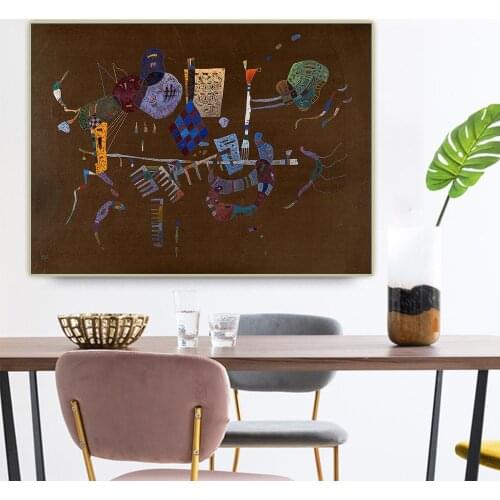 Citon Wassily Kandinsky《Around the Line》Abstract Canvas Art Oil Painting Artwork Picture Background Wall Decor Home Decoration