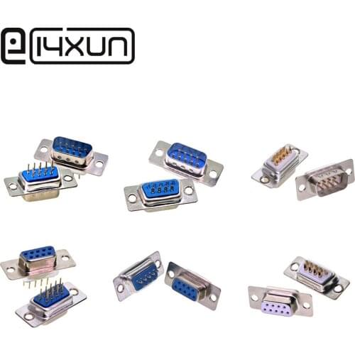EClyxun 2pcs DB09 15P 2 Rows Parallel VGA Port Adapter Male Female Plug Socket Solder Welded Metal Connector