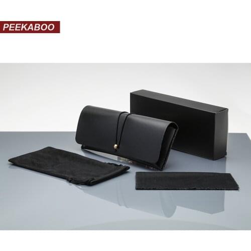 Peekaboo storage box glasses soft case leather fashion drop shipping custom logo box for sunglasses package BLACK WHITE