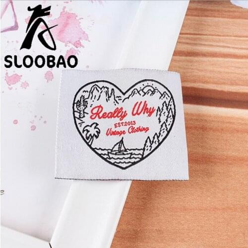 Customized printed 200pcs woven labels main labels washable embroidered for garment clothes/shoes/bags/clothing tags accessory