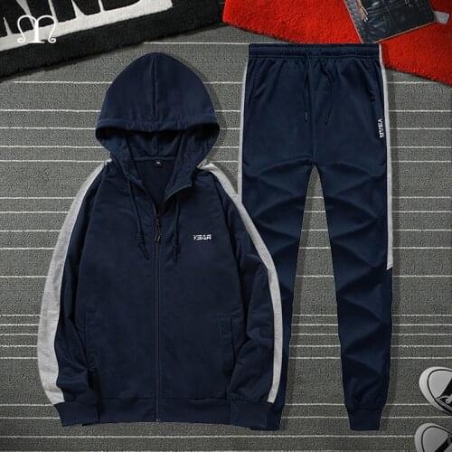 Mens Fashion Tracksuits 2021 New Men Hip Hop Sweat Suit Male Patchwork Clothes Sweatshirts + Sweatpants Track Suit Sets EU Size