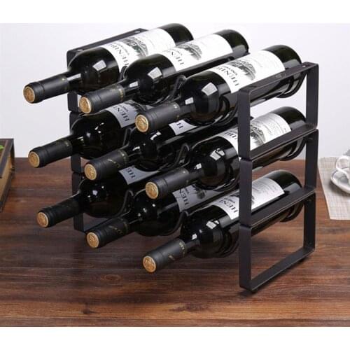 Creative Vintage Wire Wine Rack Wine Display Rack Storage Bottles Rack Stand Cup Holder Home Accessory 3 Bottles