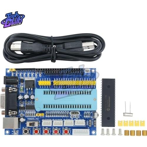 1Set USB PIC Development Board PIC16F877A 12V DC JTAG Minimum System Microcontroller Module MAX3232 ISP IO ICSP Program Emulator
