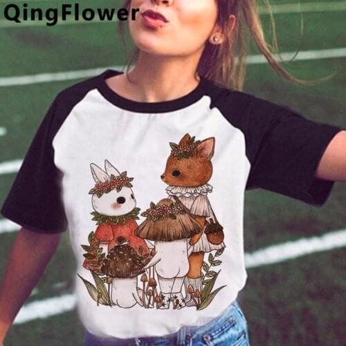 Vintage Fashion Mushroom Grunge T Shirt Women Harajuku Cute Anime T-shirt Ullzang E Girl Aesthetic Tshirt Graphic Top Tee Female