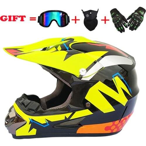 Send 3 pieces gift Helmet Motorcycle Helmet Road Off-Road Dual-Use Helmet Winter Men And Women Racing Helmet YJA