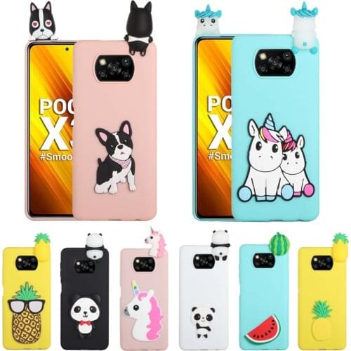 Soft Silicone TPU Back Cover For Poco X3 X3 NFC Case Funda Lovely Cartoon Phone Case For Xiaomi Poco X 3 X3 Pro Case Cover Coque