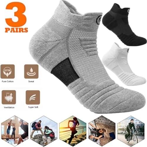 3pairs/lotMen Cycling Sock Breathable Outdoor Basketball Socks Protect Feet Wicking Bike Running Football Sport Socks Men Socks