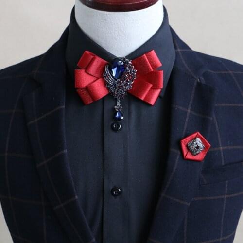 New Free Shipping fashion Mens male groom wedding groomsman collar Korean collar tie with popularity star Brooch set on sale