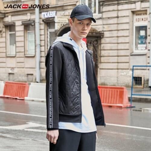 JackJones Mens Side Woven Splice Straight fit Stand-up Collar Casual Jacket | 219321536