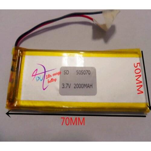 Best battery brand Size 505070 3.7V 2000mah 505068 tablet with Protection Board For Digital Camera GPS Tablet PCs