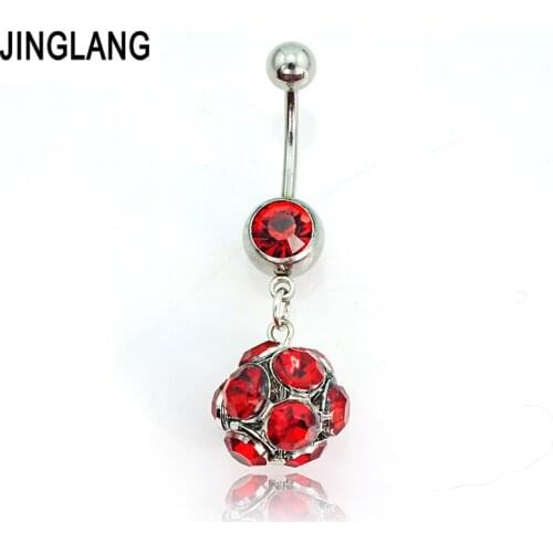 Popular! New Arrival High Quality Fashion Surgical Steel metal Silver 3 Color Ball Navel Piercing Rings For Women Body Jewelry
