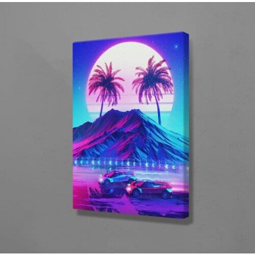 Synthwave Retro Electro poster Wall Art Canvas For Living Room Home Bedroom Study Dorm room Art Decoration Prints