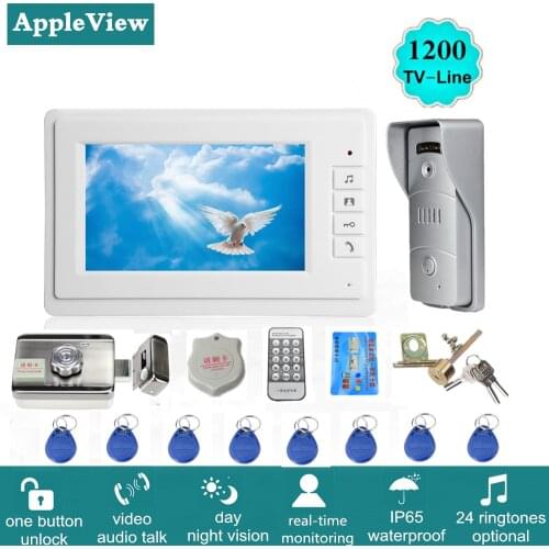 Wired Video Door Phone with Lock video intercom for Apartment Home Electric Lock Access Control System 3A Power Control