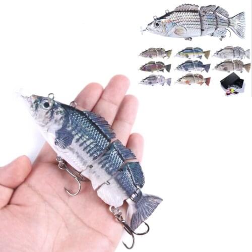 Robotic Fishing Lures Multi Jointed Bait 4 Segment Auto Electric Wobblers For Pike Swimbait USB Rechargeable LED Light Swim Fish
