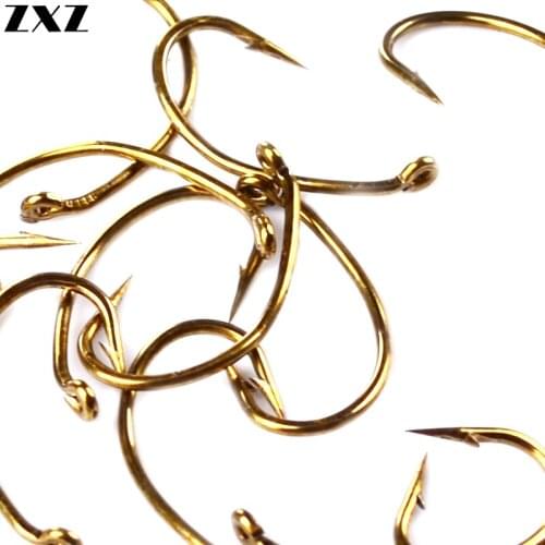 200PCS Gold Sharp Fly Hook Nymph Scud Midge Caddis Shrimp Carp Fly Tying Hook #8 #12 Fly Fishing Hook Fresh Water Sea Fishhook