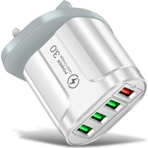 48W USB Charger Fast Charge QC 3.0 Wall Charging For iPhone 12 11 Samsung Huawei Iphone Mobile 4 Ports EU US Plug Adapter Travel