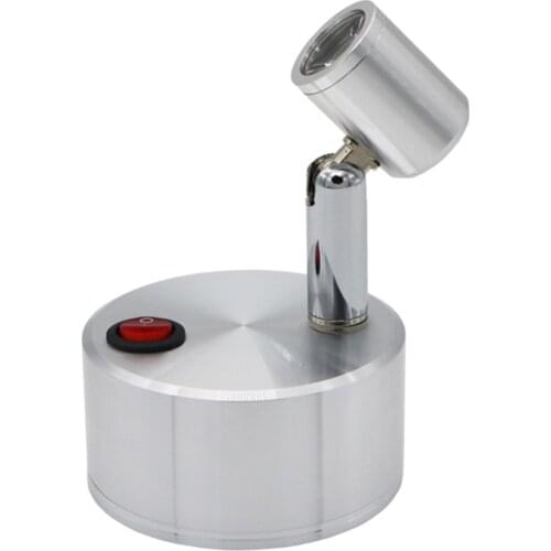 Led battery ceiling spot lamp ,1W 3W emergency showcase lamp, screw ceil glass mounted jewelry switch battery counter led light