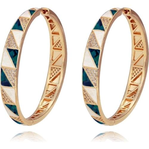 TIRIM Abalone Shell Big Hoop Earrings for Women Crystal Cubic Zirconia Dubai Earing Fashion Trendy Jewelry Accessories Gifts