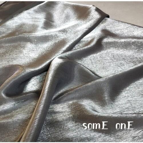 Mercerized Silk Satin Fabric Dark Silver Polyester DIY Decor Kungfu Suit HANFU Cheongsam Shirt Skirt Dress Designer Fabric