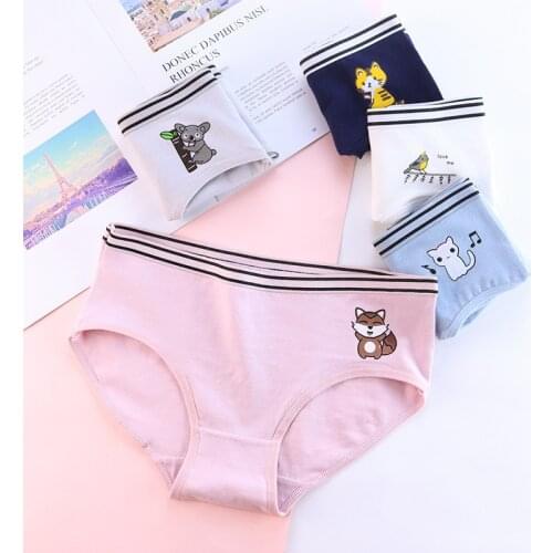 Panties for women new fashion cotton gril briefs cartoon lovely underwear woman lingerie female underpants ladies panty 2020