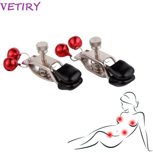 VETIRY 1 Pair Nipple Clamps Papilla Breast Clips Nipple Stimulator Stainless Steel Sex Toys for Couple Erotic Toys Adult Games