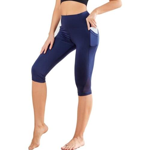 Women High Waist Yoga Shorts Workout Tight Cycling Fitness Gym Yoga Leggings Phone Pocket Jogging Running Yoga Short Pant