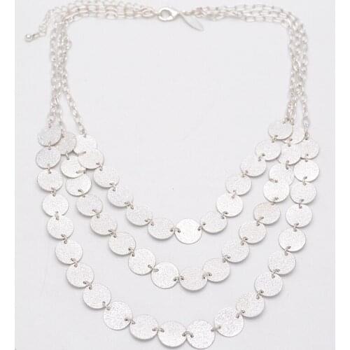 Ins Gold Chain Triple Layers Handmade Round Disc Minimalism Minimalist Choker Necklaces Korean Fashion Party Jewelry Necklace