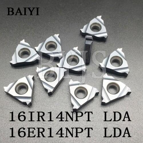 10pcs 16ER 14NPT LDA 16IR14NPT LDA CVD + PVD CNC Cutting Inserts for turning tools thread turning insert