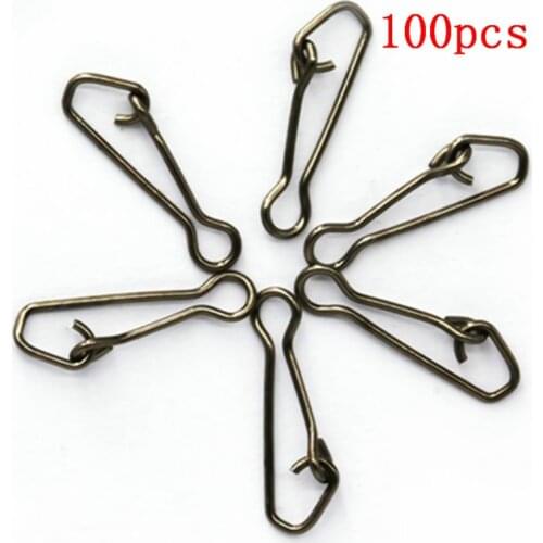 100pcs/lot QL Hooked Swivels Snap Stainless Steel Sea Fishing Tackle Hook Lure Connector Fishing Swivel Snap Pin Fishhooks