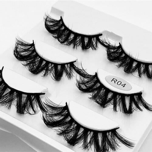 3Pcs/Set Natural False Eyelashes Fake Lashes Long Makeup 3d Mink Lashes Extension Eyelash Mink Eyelashes Beauty Tool Maquiagem