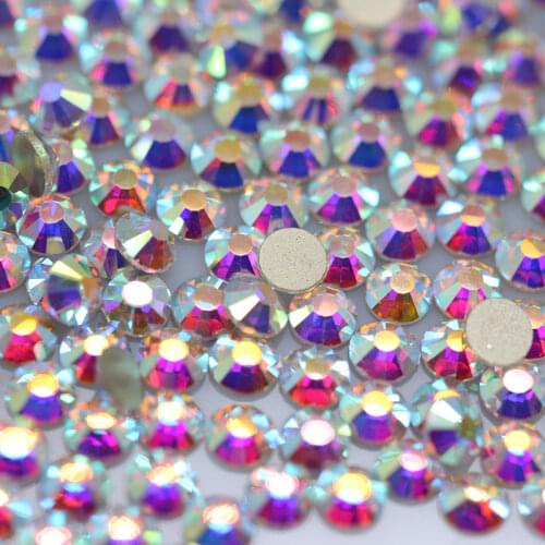 36/144P SS3-SS40 AB Crystal/Clear Non Hot Fix FlatBack Strass Sewing&Fabric Garment 3D Nail Art Phone Rhinestones Decorations