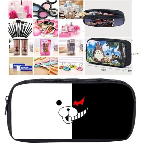 3D Print Anime Make Up Box Danganronpa Monokuma Pencil Case Kids Storage Cosmetic Bag Cartoon School Supplies Stationery Zipper