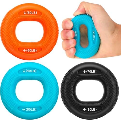 40-80LB Strength Hand Grip Ring Muscle Power Training Silicone Ring Fitness Body Building Carpal Expander Training Finger Ring
