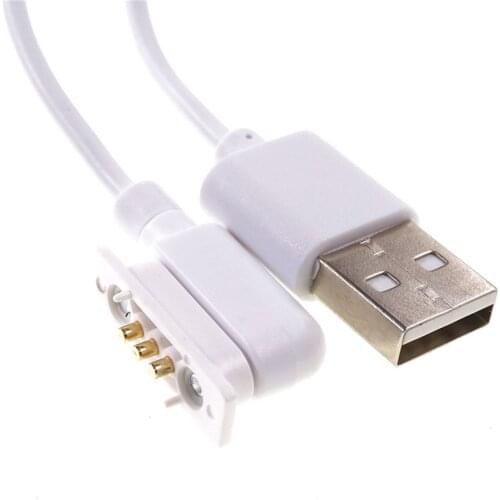 5Sets Magnet Pogo Pin Connector USB Charging Cable 3 Pins 2.54 mm Pitch Power Male Female Spring Loaded PCB Charging Cable
