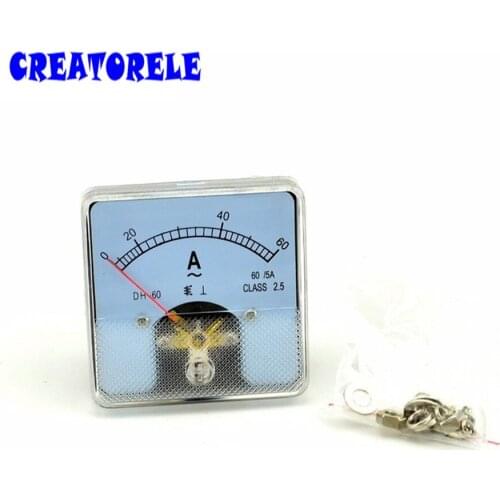 AC DH-60(60) Analog Ammeter Panel Current Amper Meter Pointer Diagnostic-tool Amperimetro Ampermeter New China
