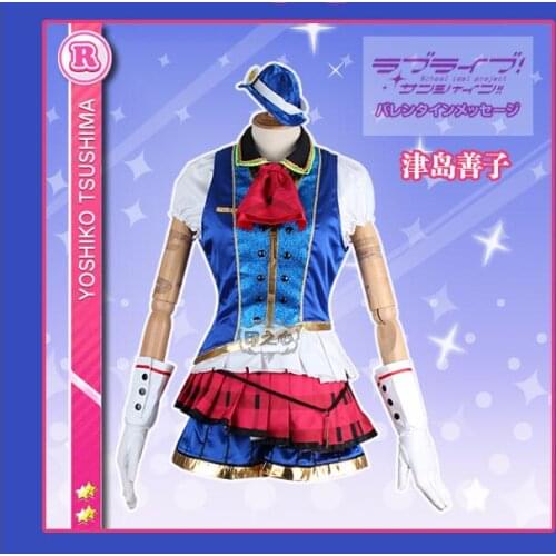 Anime! Lovelive Sunshine Aqours Tsushima Yoshiko Happy Party Train sj Uniform Cosplay Costume For Women Free Shipping